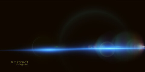 Abstract flash of bright blue glow in outer space. Abstract light background. Vector for web design and illustrations.