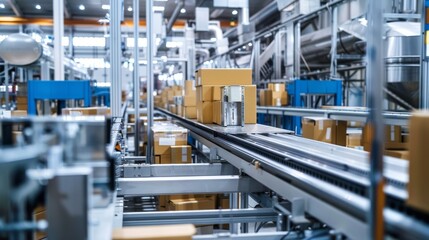 A food packaging facility with automated machines sealing and labeling products for distribution.