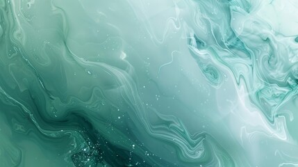 Obraz premium Green and blue tones with glowing particles in a fluid textured wallpaper