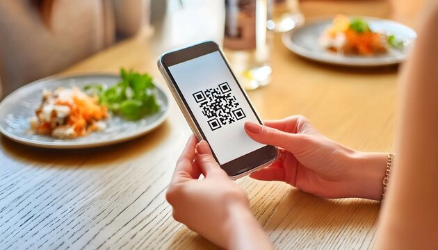 Person Sitting at Table Using Cell Phone - Powered by Adobe