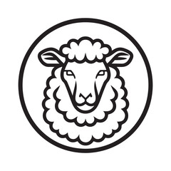 Sheep Head Vector Logo Design Template on white background