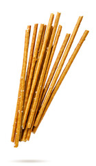 Crackers sticks flies on a white background. Isolated