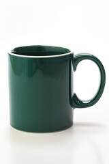 completely empty green mug isolated on white background 