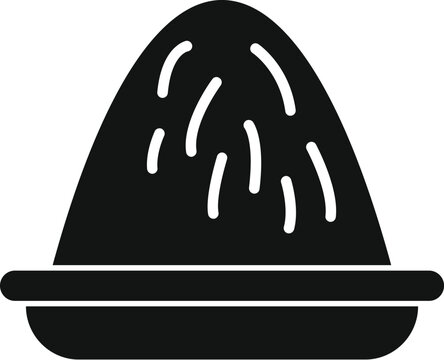 recommend clip art: Black silhouette icon representing a haystack in a manger, typically found on farms and used as animal feed