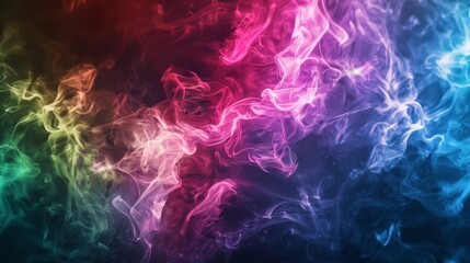 Obraz premium Smoke-like tendrils with Holi colors in dramatic background