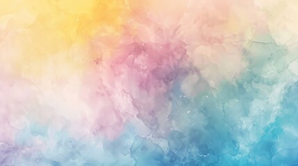 Fototapeta premium Soft yellows blues and pinks in watercolor-like background