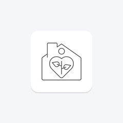 Fototapeta premium Green Living Lifestyle thinline icon , vector, pixel perfect, illustrator file
