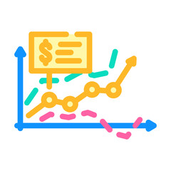 sales forecasting business process color icon vector. sales forecasting business process sign. isolated symbol illustration