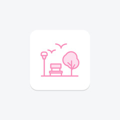 Urban Green Spaces duotone line icon , vector, pixel perfect, illustrator file