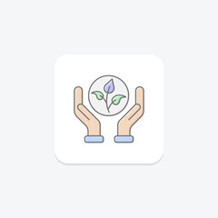 Environmental Sustainability lineal color icon , vector, pixel perfect, illustrator file