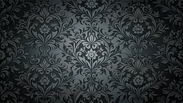 Gothic style black calligraphy floral pattern wallpaper, gothic, black, calligraphy, floral, pattern, wallpaper, vintage