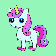 Unicorn icon vector art illustration on white Background