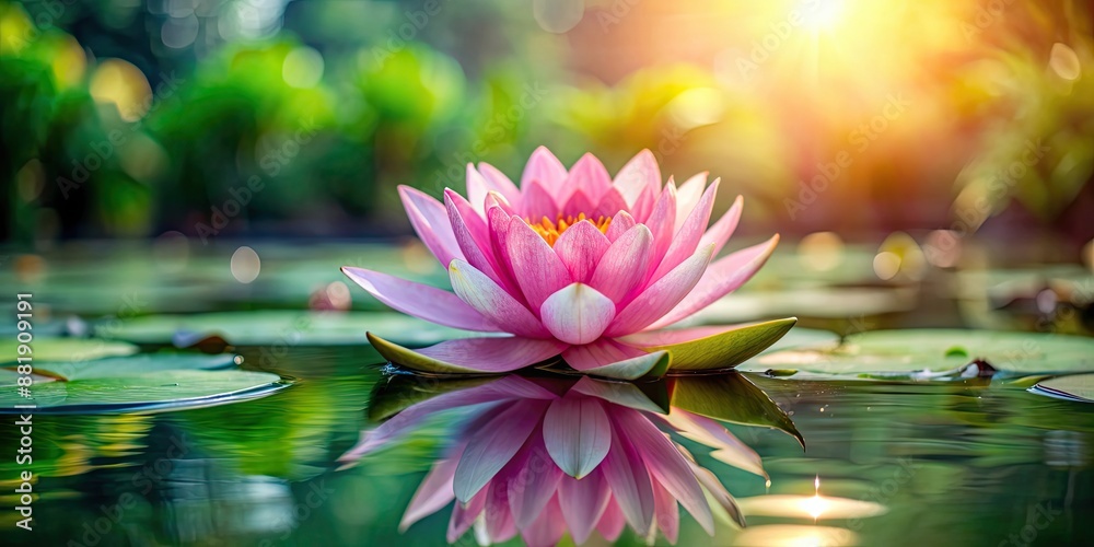 Canvas Prints Pink lotus flower blooming in tranquil pond , pink, lotus, flower, blooming, tranquil, pond, nature, beauty, petal, plant