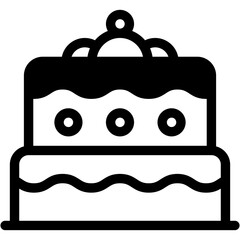 Vector Icon Cake, Party, Fast Food, Bakery, Birthday Cake