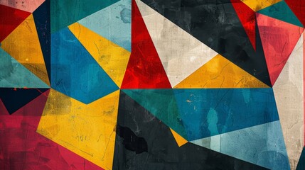 Striking wallpaper with bold shapes in vibrant colors and dynamic visual