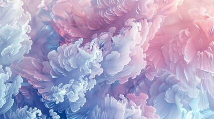 Delicate pastel crystal patterns creating a frosty ethereal background