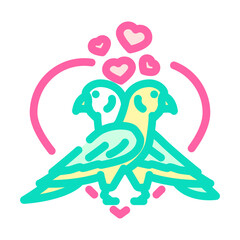 lovebirds color icon vector. lovebirds sign. isolated symbol illustration