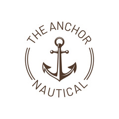 Vintage nautical anchor logo design