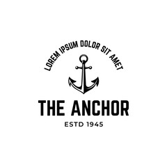 Vintage nautical anchor logo design