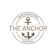 Vintage nautical anchor logo design