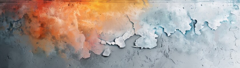 Modern abstract art with vibrant red and cool blue shades blending on textured . creating an artistic and dynamic visual display.