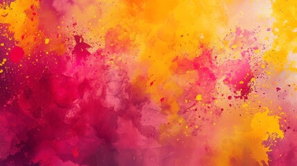 Fototapeta premium Splatter effects in neon yellow and red creating a chaotic harmonious wallpaper