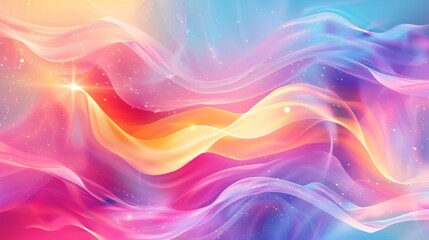 Vibrant backdrop with dynamic shapes and glowing points in Easter colors