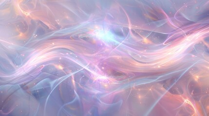 Abstract background with wave-like patterns in pastels and tiny glowing lights