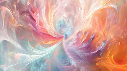 Abstract wallpaper featuring swirling colors and shimmering lights in soft tones