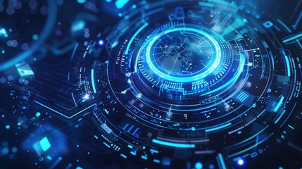 Abstract technology background. Futuristic user interface. 3D Rendering