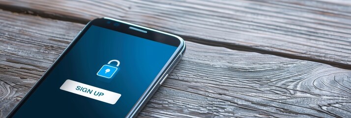 Smartphone Displaying SIGN UP Screen with Emphasis on Mobile Verification and User Registration Process, Highlighting Modern Online Security and Accessibility.