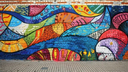 Naklejka premium art gallery known as the Bushwick Collective has the most diverse collection of street art in Brooklyn graffiti on the wall