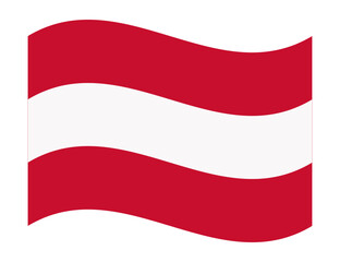 Wavy flag of Austria, isolated on transparent background. Flag of the Republic of Austria. Vector illustration