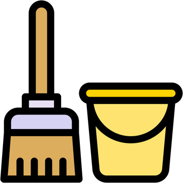 recommend clip art: Vector Icon Cleaning, Mop, Bucket, Washing, Clean