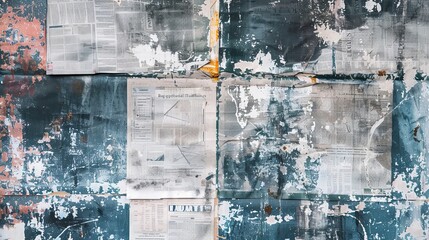 Abstract Newsprint Texture for Background - Vintage Newspaper Information Header Design