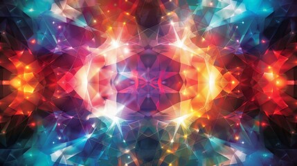 Bright polygonal patterns with Easter Bunny elements hidden