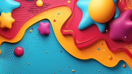 Abstract 3D Background with Colorful Shapes.