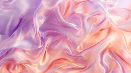 Obraz premium Soothing silk-like patterns in lavender and peach with glowing points and subtle cross ear shapes