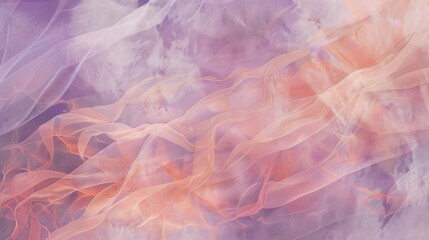 Obraz premium Serene silk patterns in lavender and peach with glowing points and hidden cross motifs