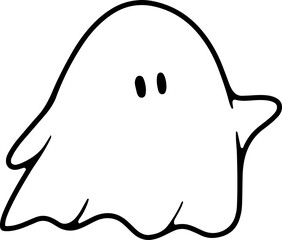 Cape ghost, ghost skull, cute, Halloween decorations, cute cards, hand drawn, Christmas, party, illustrations