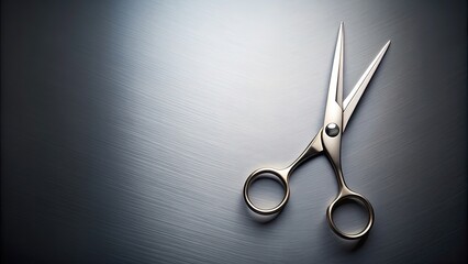 Precision cut with sleek metallic scissors on a minimalistic background, precision, cut, scissors, sleek, metallic, minimalistic