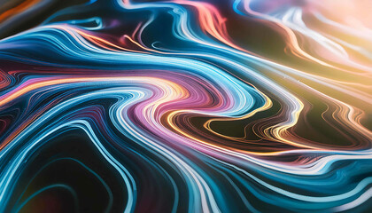 Abstract, flowing blue lines with a glowing effect create a futuristic wallpaper design