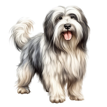 Illustration of Lowchen Dog, Non Sporting Dog in a White background
