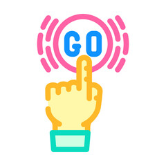 click and go app label product caution color icon vector. click and go app label product caution sign. isolated symbol illustration