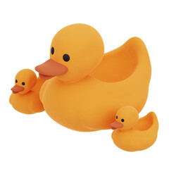 3D illustration of a rubber duck toy 