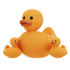 3D illustration of a rubber duck toy