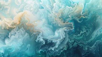 Abstract background with turquoise and azure hues swirling patterns misty textures wallpaper