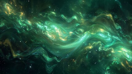 Fototapeta premium Abstract background in turquoise and green with cosmic stream patterns