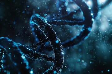 Abstract genes illustration, genetics science background Generative Ai