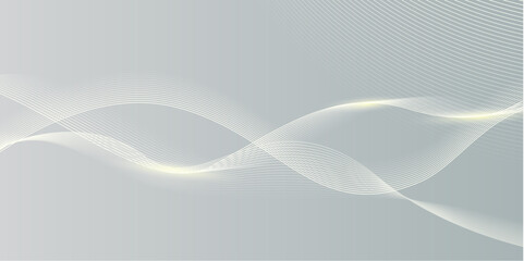 Futuristic Grey color abstract background with wavy lines. Digital future technology concept. vector illustration. 